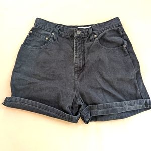 Vintage Columbia Black Washed Out Denim Short Ladies Size 12